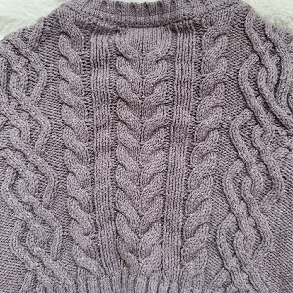 Cupcakes & Cashmere Gray Cable Knit Sweater